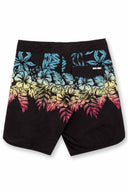 Black Printed Hibiscus Boardshort back