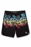 Black Printed Hibiscus Boardshort