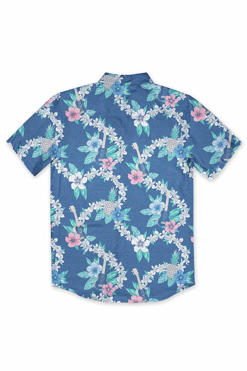 Blue Flowers Ukelele Shirt back