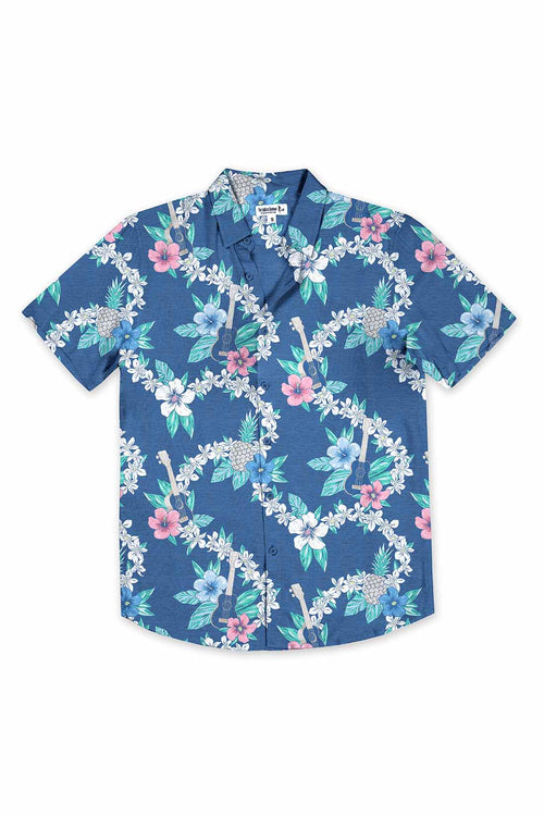 Blue Flowers Ukelele Shirt