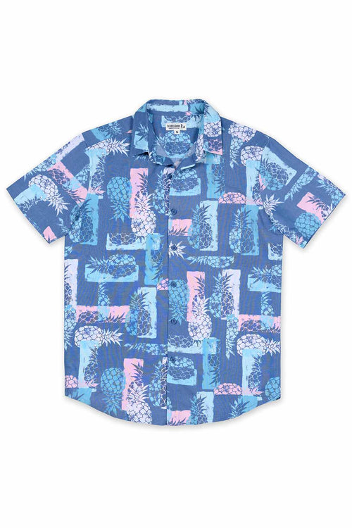 Blue Stamp Pineapple Shirt