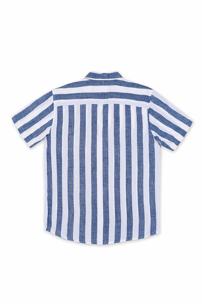 Navy Cabana Stripe Shirt back