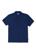 Navy Crinkle Camp Shirt