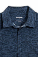 Navy Perforated Printed Shirt detail