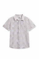 Tan Perforated Printed Shirt