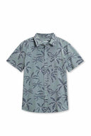 Green Perforated Printed Shirt