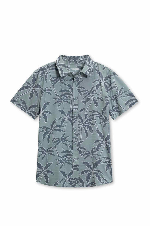 Green Perforated Printed Shirt