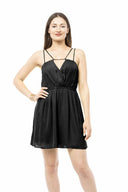 Carolina Black Satin Dress