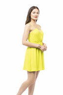 Carolina Citrus Green Satin Dress side
