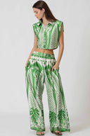 Green Printed Pads Pants Set