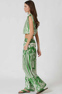 Green Printed Pads Pants Set side