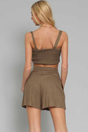 Kari Olive Shorts Set back