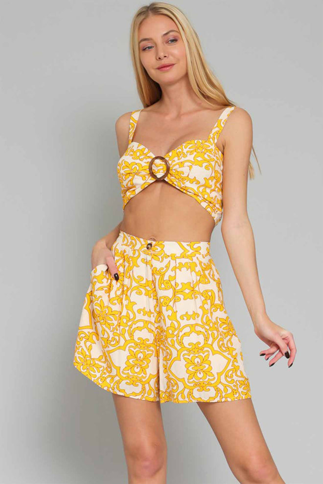 Amanda Yellow Shorts Set