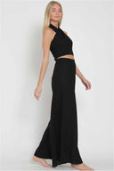 Grace Black Halter Pants Set side