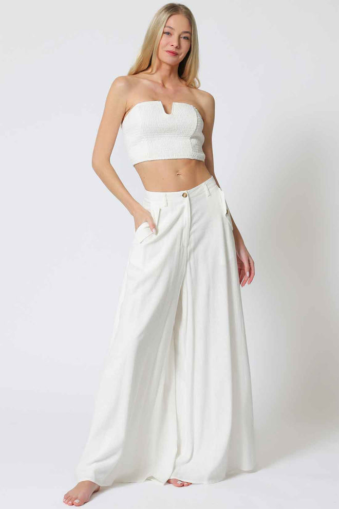 White Tube Pants Set front