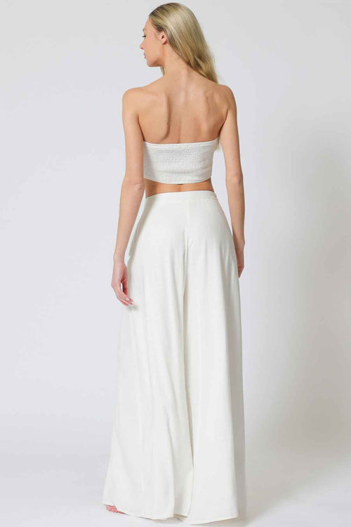 White Tube Pants Set back