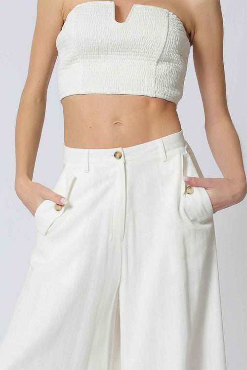 White Tube Pants Set details