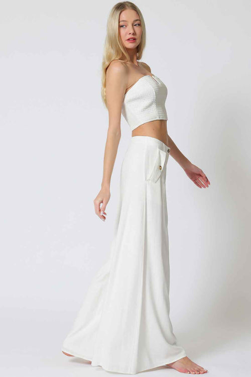 White Tube Pants Set side