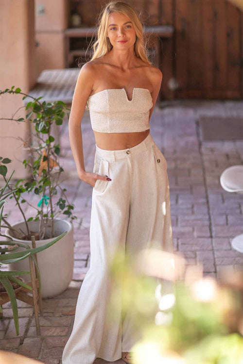 White Tube Pants Set