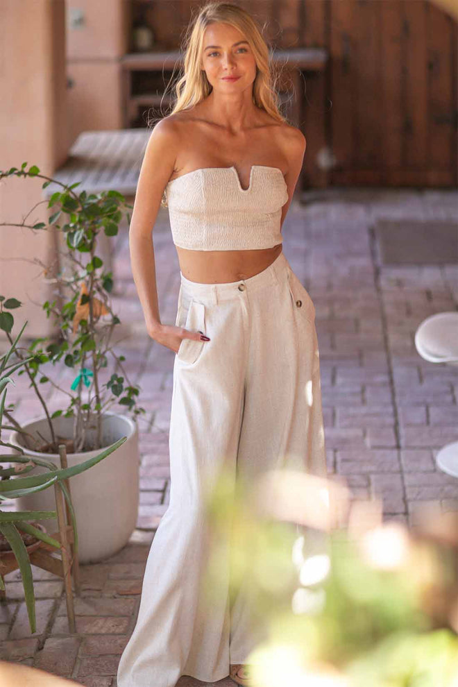 White Tube Pants Set