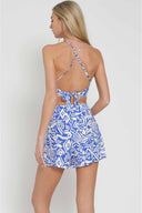 Harper Blue Printed Shorts Set back