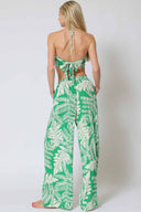 Green Printed Pants Set back