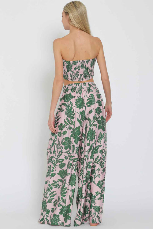 Pink Green Tube Pants Set back