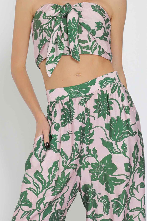 Pink Green Tube Pants Set details
