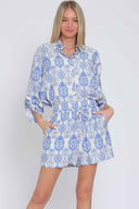 Ivory Blue Shorts Set