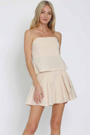 Beige Tube Skort Set front