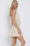 Beige Tube Skort Set side