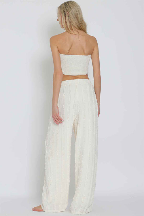 Ivory Tube Lace Pants Set back