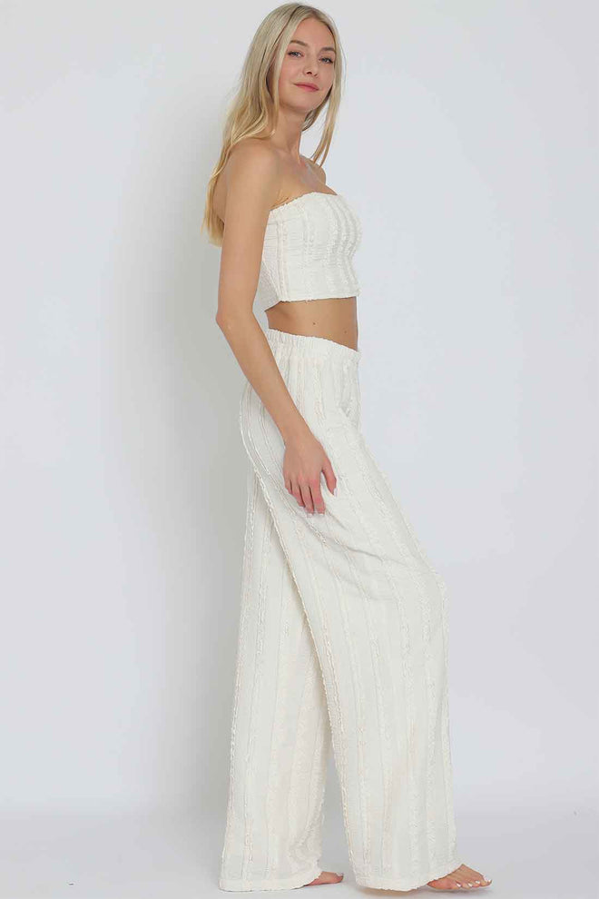 Ivory Tube Lace Pants Set side
