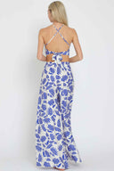 Printed Halter Pants Set back