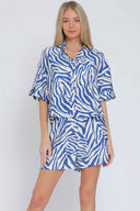 Zebra Blue Shorts Set
