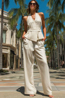 Oatmeal Halter Pants Set