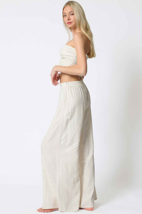Oatmeal Tube Pants set back