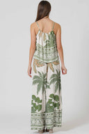 Olive Tropical Cami Pants Set back