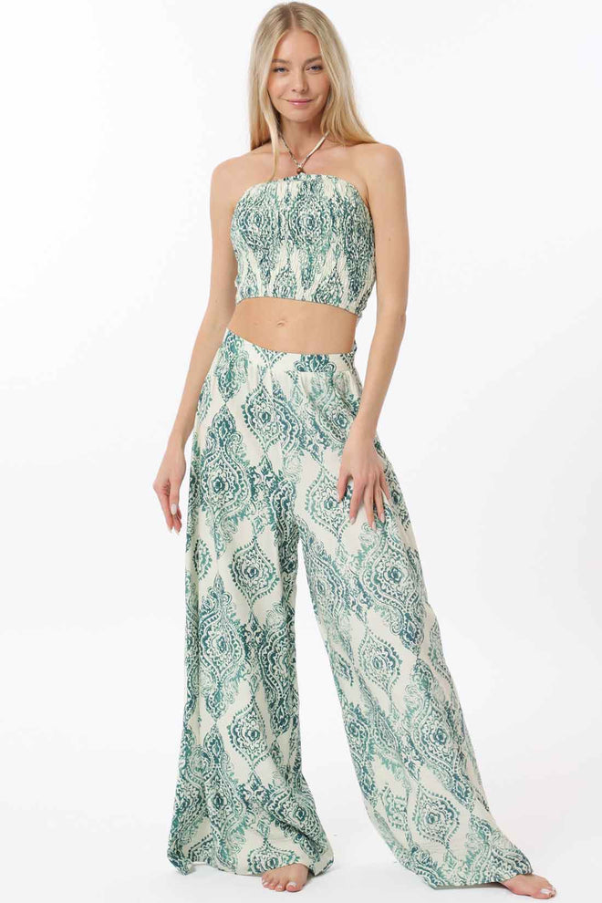 Ivory Green Pants Set front