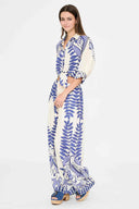 Blue Leaf Pants Set side