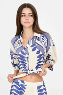 Blue Leaf Pants Set detail