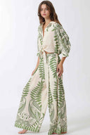 Green Leaf Pants Set side
