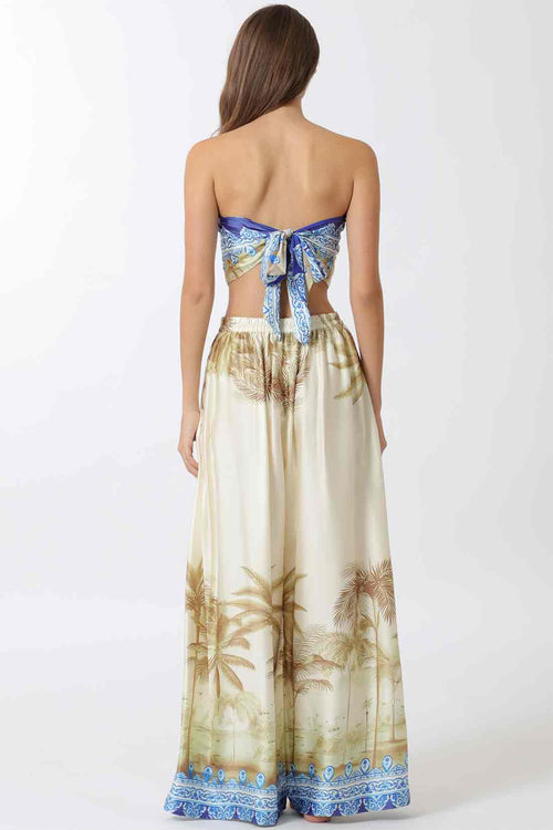 Ivory Printed Tube Pants Set back