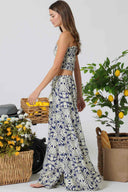 Navy Printed Tube Pants Set side