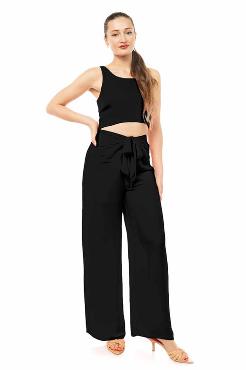 Kiley Black Solid Cutout Jumpsuit