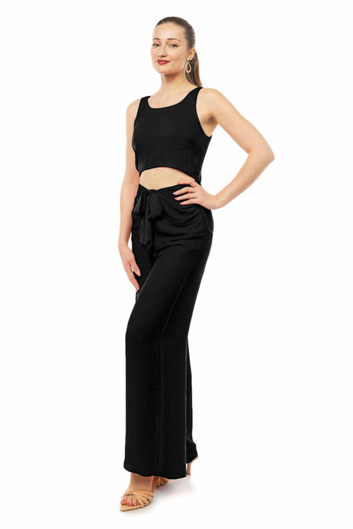 Kiley Black Solid Cutout Jumpsuit side