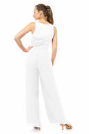 Kiley White Solid Cutout Jumpsuit back