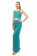 Kiley Scuba Blue Solid Cutout Jumpsuit side