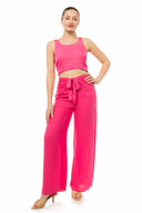 Kiley Teaberry Solid Cutout Jumpsuit