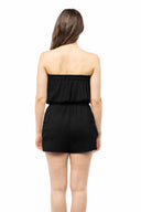 Savannah Black Bandeau Cargo Romper back